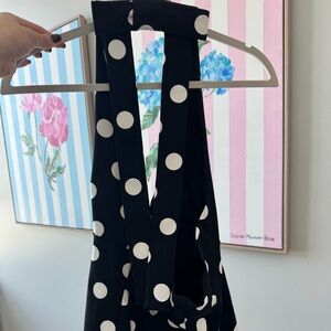 Black and White Polka Dot Halter Top